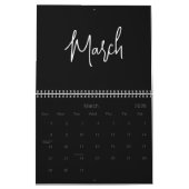 Zwart-wit Minimalistisch Eenvoudig Script Elk Jaar Kalender (Mar 2026)