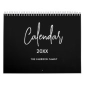 Zwart-wit Minimalistisch Eenvoudig Script Elk Jaar Kalender (Hoes)