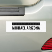 Zwart & Wit Minimalistisch Eenvoudig Vlak  Bumpersticker (Op auto)