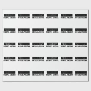Zwart & Wit Minimalistisch Eenvoudig Vlak Cadeaupapier