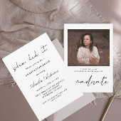 zwart-wit minimalistisch foto-Afstuderen Kaart