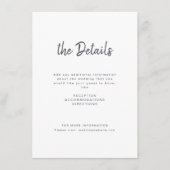 Zwart wit minimalistisch handgeschreven script bru informatiekaartje (Voorkant)