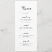 Zwart wit minimalistisch handgeschreven script bru menu (Voorkant)
