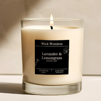 Zwart-wit Minimalistisch Kaars Making Label