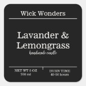 Zwart-wit Minimalistisch Kaars Making Label (Voorkant)