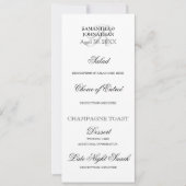 Zwart wit minimalistisch menu DIY bruiloft Kaart (Voorkant)