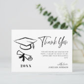 Zwart Wit Minimalistisch Modern Afstuderen Bedankkaart (Staand voorkant)