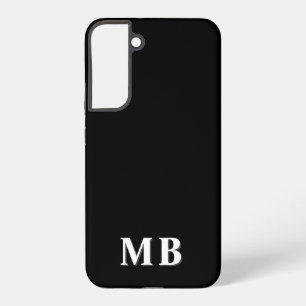 Zwart & Wit Minimalistisch Modern Beginmonogram Samsung Galaxy Hoesje