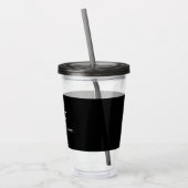 Zwart-wit Minimalistisch Modern Monogram Acryl Drinkbeker (Links)