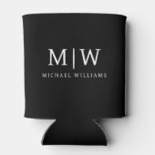 Zwart-wit Minimalistisch Modern Monogram Blikjeskoeler