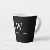 Zwart-wit Minimalistisch Modern Monogram Latte Mok (Rechterhoek)