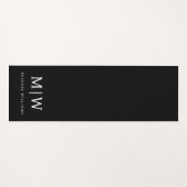 Zwart-wit Minimalistisch Modern Monogram Yogamat (Voorkant (horizontaal))