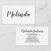 Zwart-wit, minimalistisch modern visitekaartje (Voorkant / Achterkant)