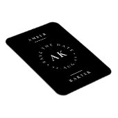 Zwart-wit minimalistisch monogram Opslaan datum Magneet (Rechterzijde)