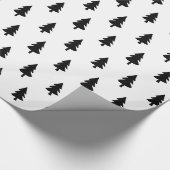 Zwart wit, minimalistisch PINE TREE CHRISTMAS CUST Cadeaupapier (Hoek)