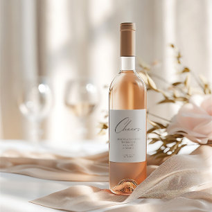 Zwart & Wit Minimalistisch "Proost op Liefde" Brui Wijn Etiket