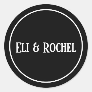Zwart-wit minimalistisch ronde sticker
