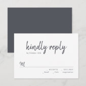 Zwart-wit minimalistisch script bruiloft RSVP Kaartje (Voorkant / Achterkant)