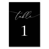 Zwart-wit minimalistisch tabelnummer kaart (Achterkant)