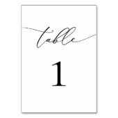 Zwart-wit minimalistisch tabelnummer kaart (Achterkant)