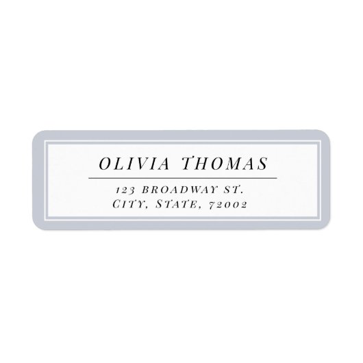 Zwart-wit minimalistisch trouwadres etiket (Voorkant)