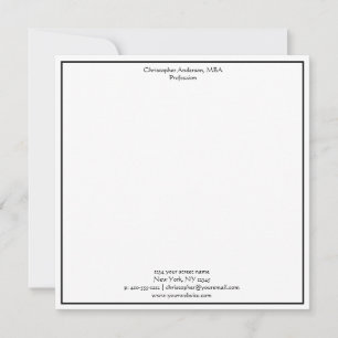 Zwart Wit Minimalistisch Zakelijk Professioneel Notitiekaartje