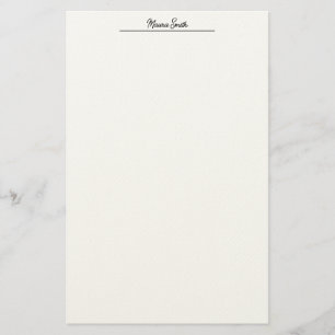 Zwart-wit minimalistische aangepaste naam briefpapier