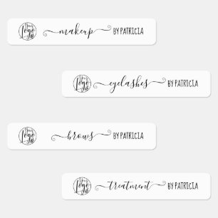 Zwart wit minimalistische branding logo Make-up Labels