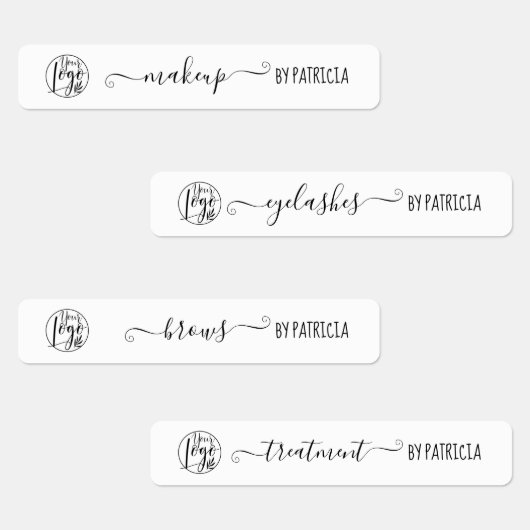 Zwart wit minimalistische branding logo Make-up Labels (Groep)