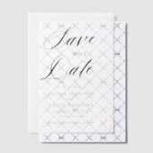 Zwart-wit minimalistische bruiloft Bewaar de datum Vellum Uitnodigingen (Offset (Uitnodiging))