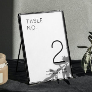 Zwart-wit minimalistische bruiloft   Eenvoudig mod Kaart