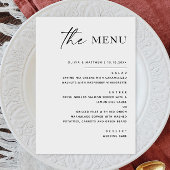 Zwart-wit minimalistische bruiloft | Elegant forme Menu
