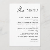 Zwart-wit minimalistische bruiloft | Elegant forme Menu (Voorkant)