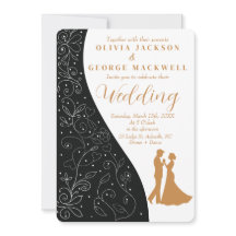 Zwart-wit minimalistische bruiloft