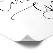 Zwart-wit minimalistische bruiloft. Kaarten & gesc Poster (Hoek)