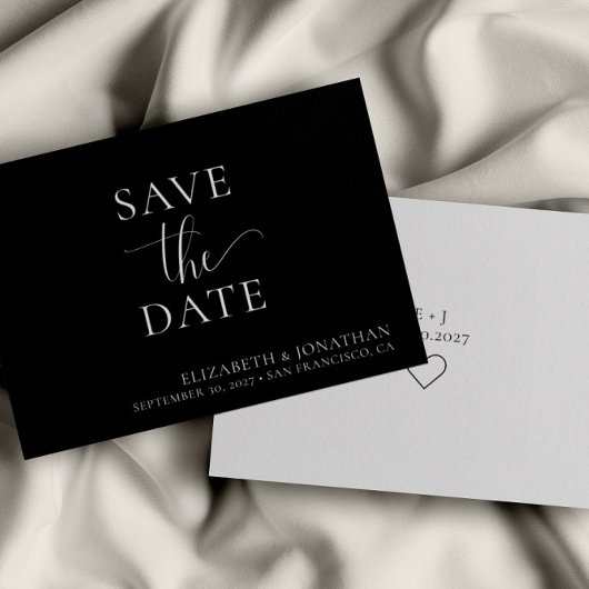 Zwart Wit Minimalistische Bruiloft Save The Date K Kaart
