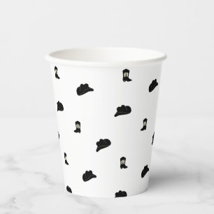 Zwart-wit minimalistische Cowboy Rodeo Patroon Papieren Bekers