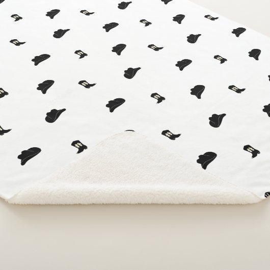 Zwart-wit minimalistische Cowboy Rodeo Patroon Sherpa Deken (3/4)