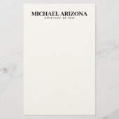 Zwart-wit minimalistische eenvoudige vlakte briefpapier (Voorkant)