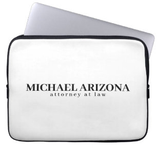 Zwart-wit minimalistische eenvoudige vlakte laptop sleeve