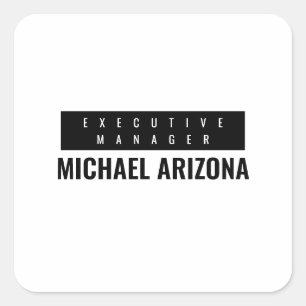 Zwart-wit minimalistische eenvoudige vlakte vierkante sticker