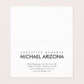 Zwart-wit minimalistische eenvoudige vlakte visitekaartjes (Buitenkant ongevouwen)