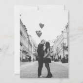 Zwart-wit minimalistische foto bruiloft kaart (Achterkant)