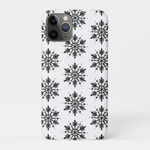 Zwart-wit minimalistische grafische sneeuwvlok iPhone 11 pro hoesje