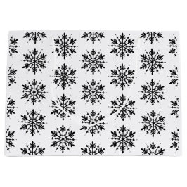 Zwart-wit minimalistische grafische sneeuwvlok groot cadeauzakje