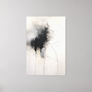 Zwart-wit minimalistische kunst kortstondige ech canvas afdruk