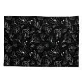 Zwart-wit Minimalistische moderne bloemblaadjes Kussensloop (Achterkant-Links)