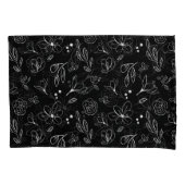 Zwart-wit Minimalistische moderne bloemblaadjes Kussensloop (Voorkant-Links)