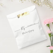 Zwart & Wit Minimalistische Monogram Trouwdag Bedankzakje (Gezegeld)