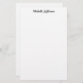 Zwart-wit minimalistische Plain Modern Briefpapier (Voorkant / Achterkant)